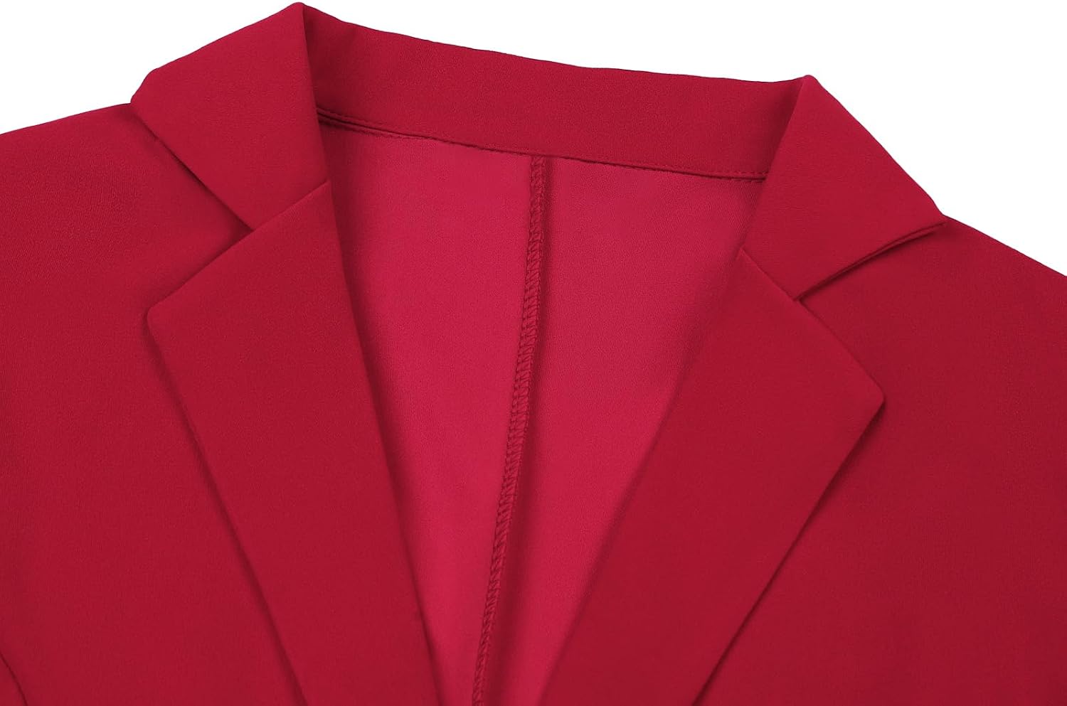 Womens Blazer One Button Long Sleeve Blazers Casual Work Office Cropped Cardigan Suit Jacket(Red, S)