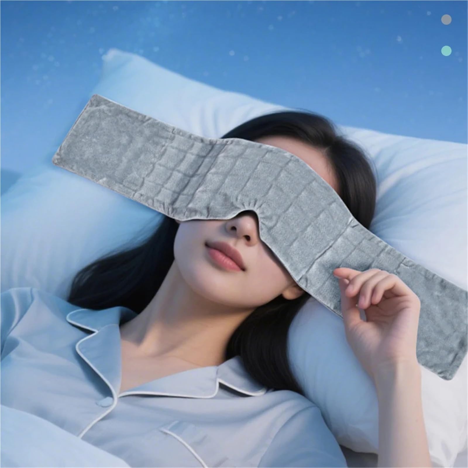 Gewichtete Augenmaske Weiche, bequeme Passform, schwerkraftgewichtete Schlafmaske, atmungsaktiv, lichtblockierend(Grey)
