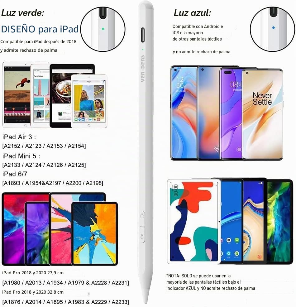 Lápiz capacitivo activo compatible con iPhone 16 Pro Max y 17 Air recargable 5
