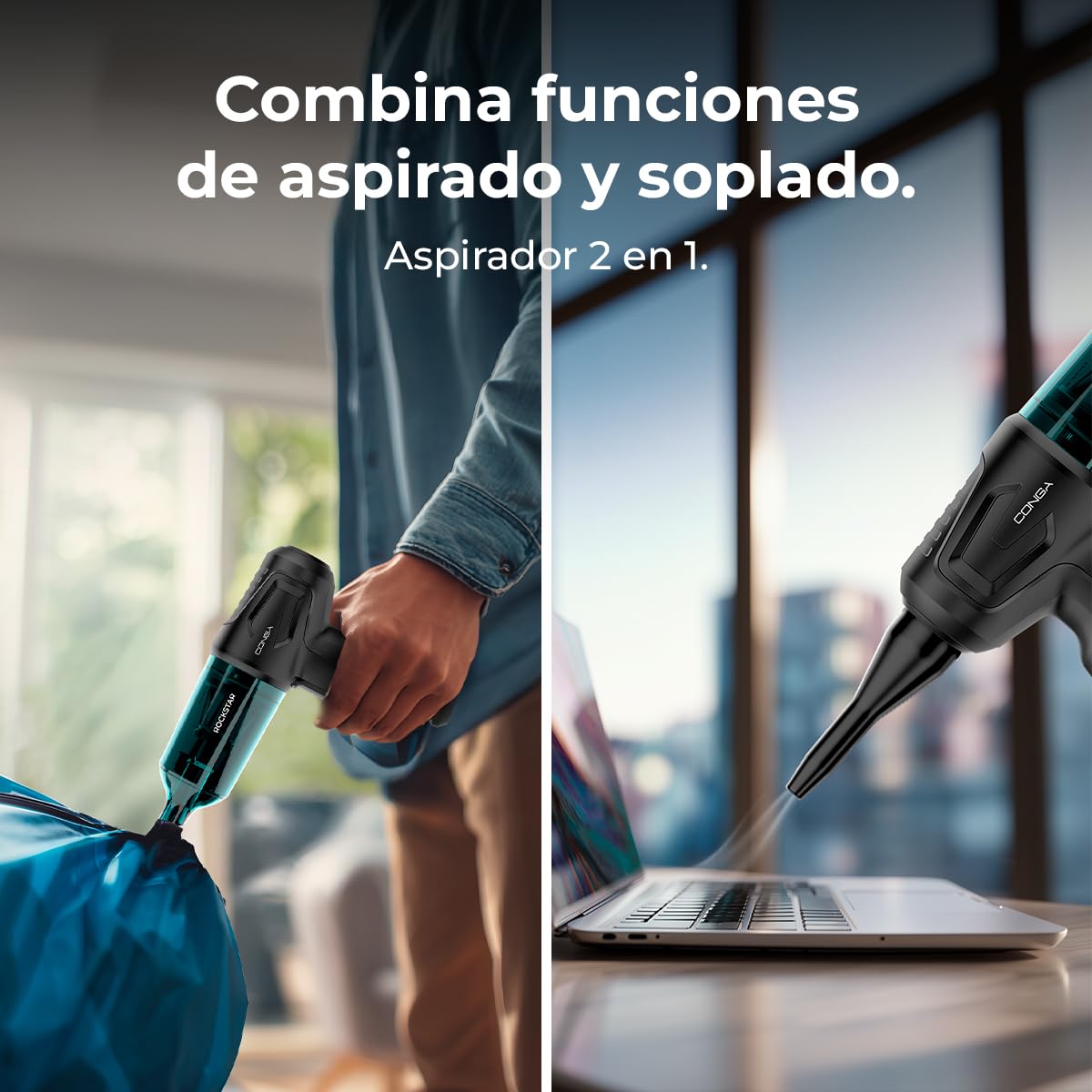Cecotec Conga Rockstar Micro Hand Aspiradora de Mano sin Cable 80W 12kPa 2 Modos 25mins