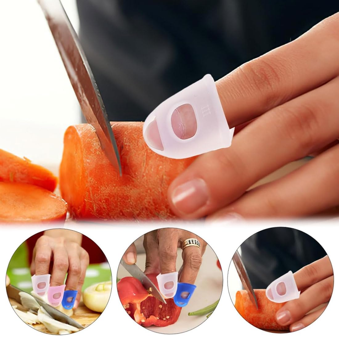 Protezioni per Dita in Silicone 20 PCS 5 Misure per Chitarra Tagliare Intagliare