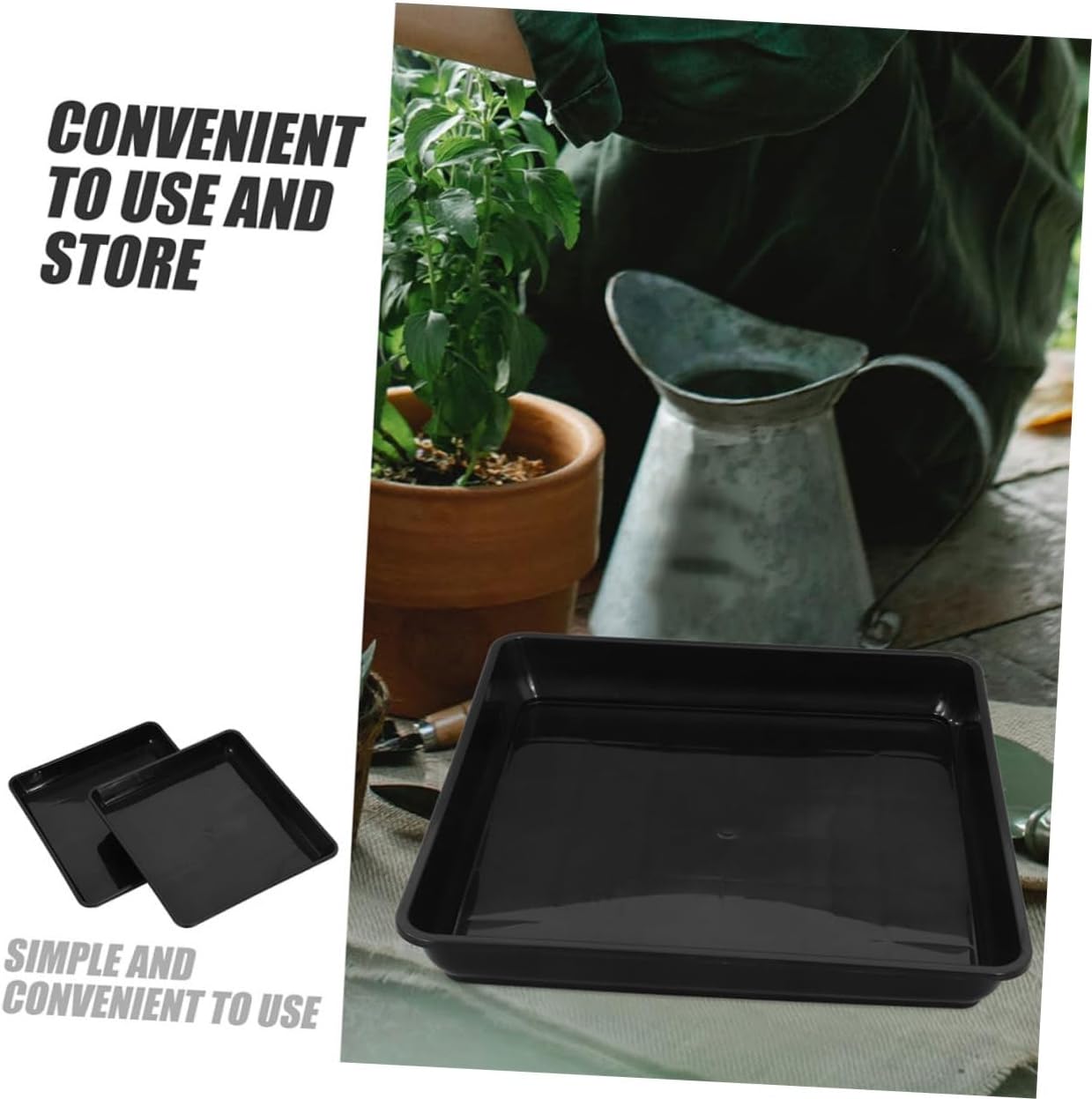 Toyvian 6pcs Heavy Duty Square Plant Saucer Durable Drip Tray for Flower Pots Water Catcher Tray for Bonsai Planters Reinforced Structure