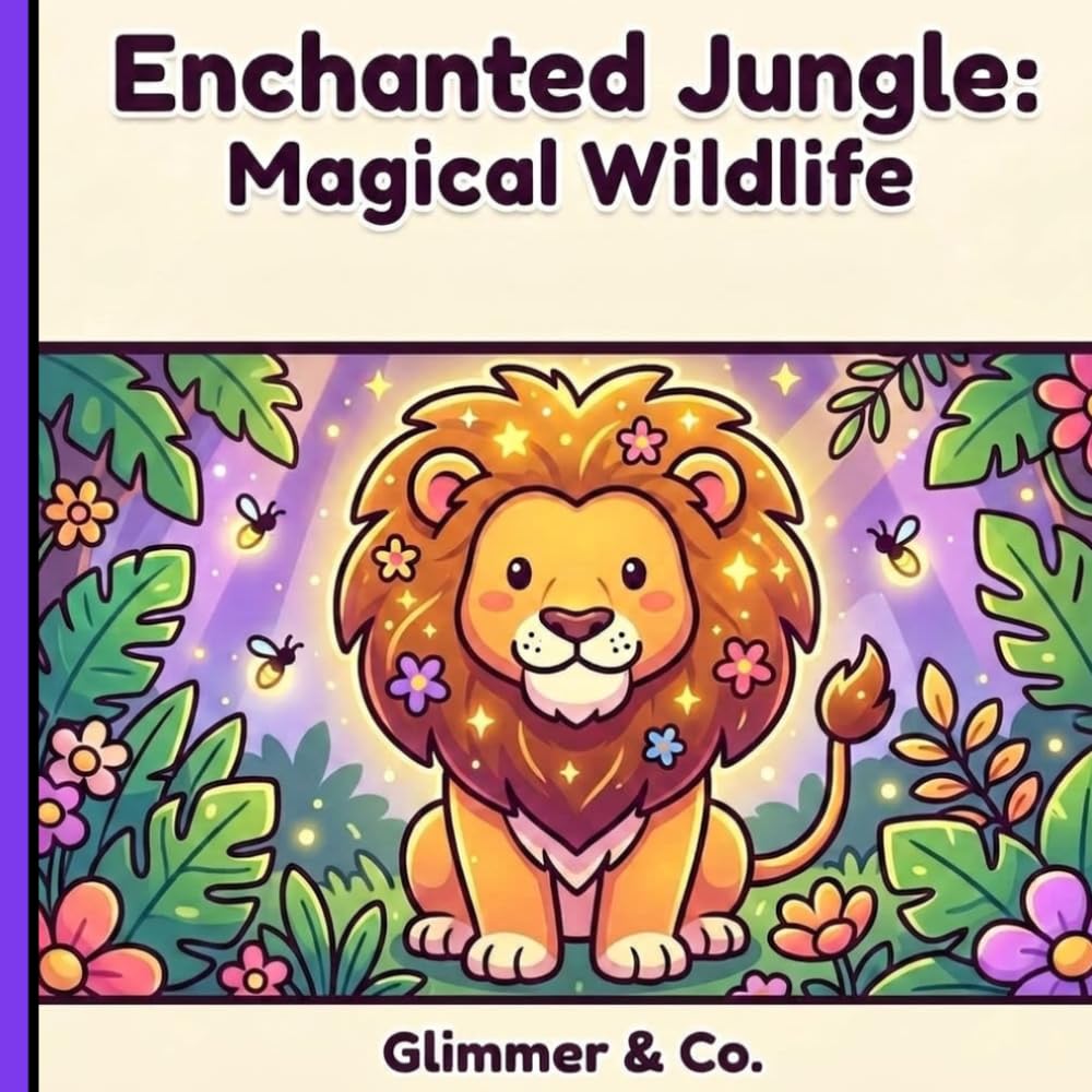 Enchanted Jungle: Magical Wildlife Coloring Book: Lions, Elephants, Giraffes & More Magical Jungle Animals for kids ages 4 and up