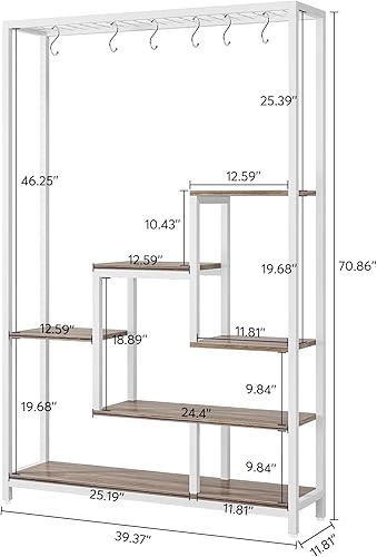 Miniatura 6 de LITTLE TREE Soporte alto para plantas de interior de 5 niveles, estante de metal grande de 70.9 pulgadas para macetas de bonsái, estante de