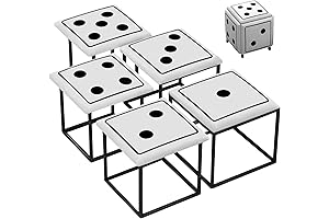 5 in 1 Nesting Ottoman Cube Stool with Swivel Casters