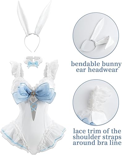 Miniatura 2 de Disfraz de conejito para mujer, traje de senpai para niña, traje de mai San Sakurajima conejito oreja de una pieza