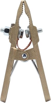600A Welding Ground Clamp High Strength Brass A Shape Earth Clamp for Welding & Cutting, Durable Magnetic Grounding Clamp with Secure Wire Connection
