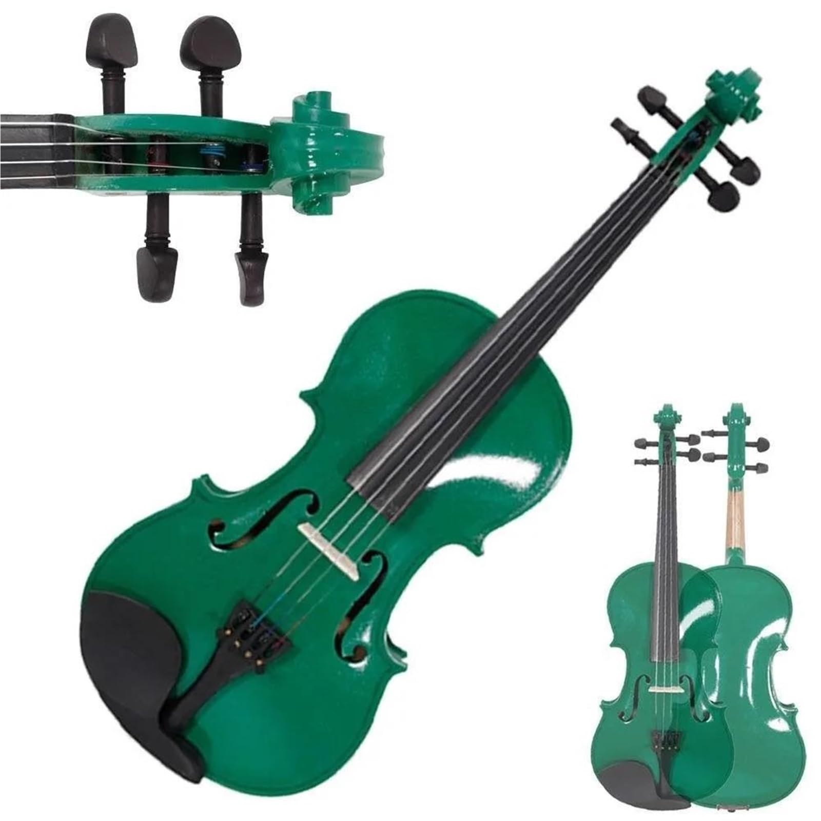 Violini Professionali Violino Acustico Per Adulti Di Dimensioni Standard Colore Verde Con Custodia E Archetto