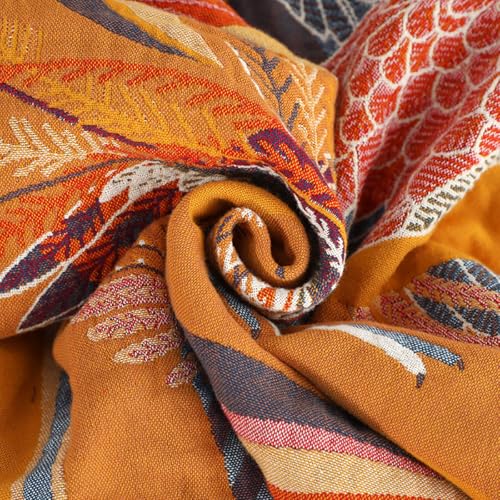 Image of SANACYNA Muslin Throw Blanket Oriole Birds 100% Cotton 6-Layer Gauze Bed Blanket Lightweight Soft Breathable Blanket for Sofa Bed Coverlet Both Sides (B-Yellow Bird, 80 x 90 in)