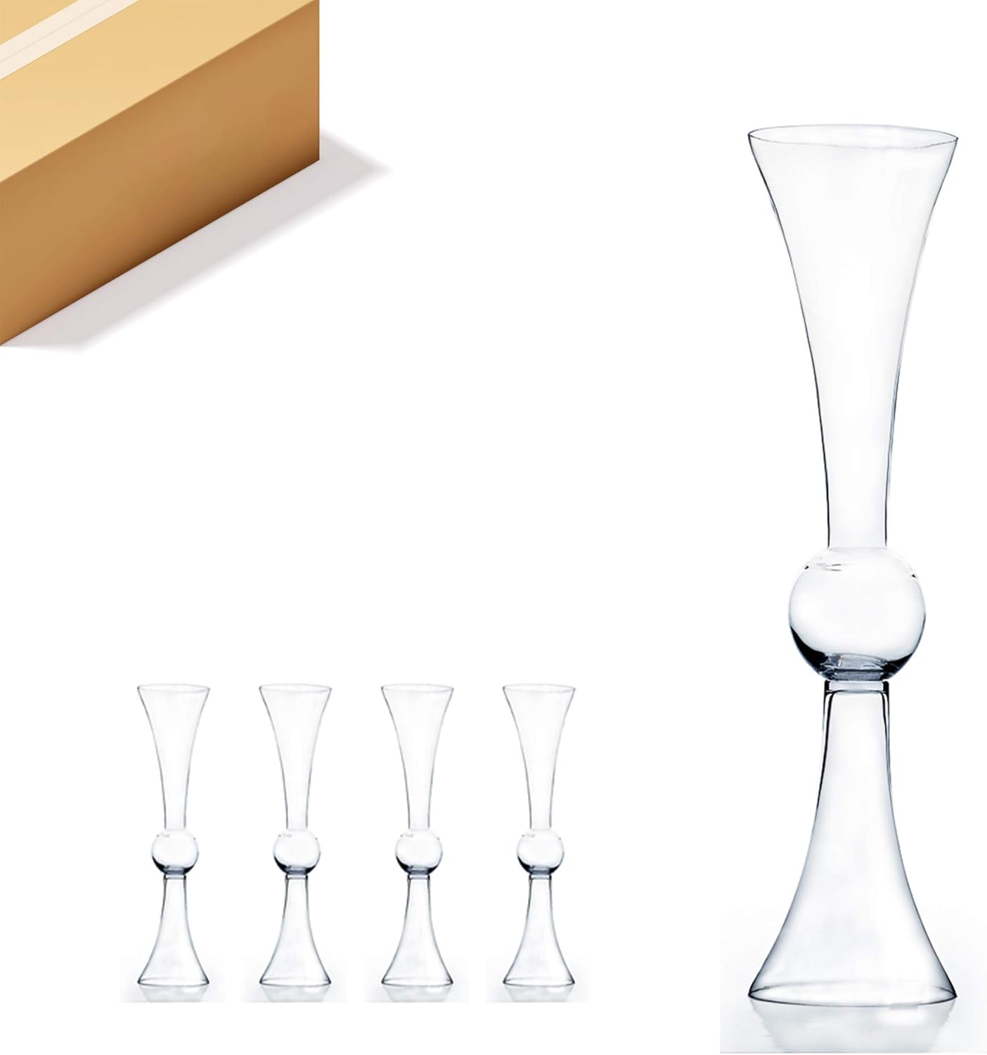 WGV Tall Trumpet Vase Bulk, Open 6", Height 24", Base 6