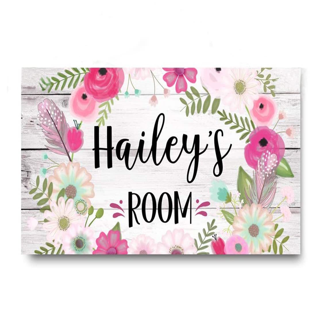 Personalized Floral Name Signs for Girls Bedroom Nursery Wall Decor for Baby Room Decorations Girls' Room Entryway Door Signs Girls'Name Signs for Home Decor