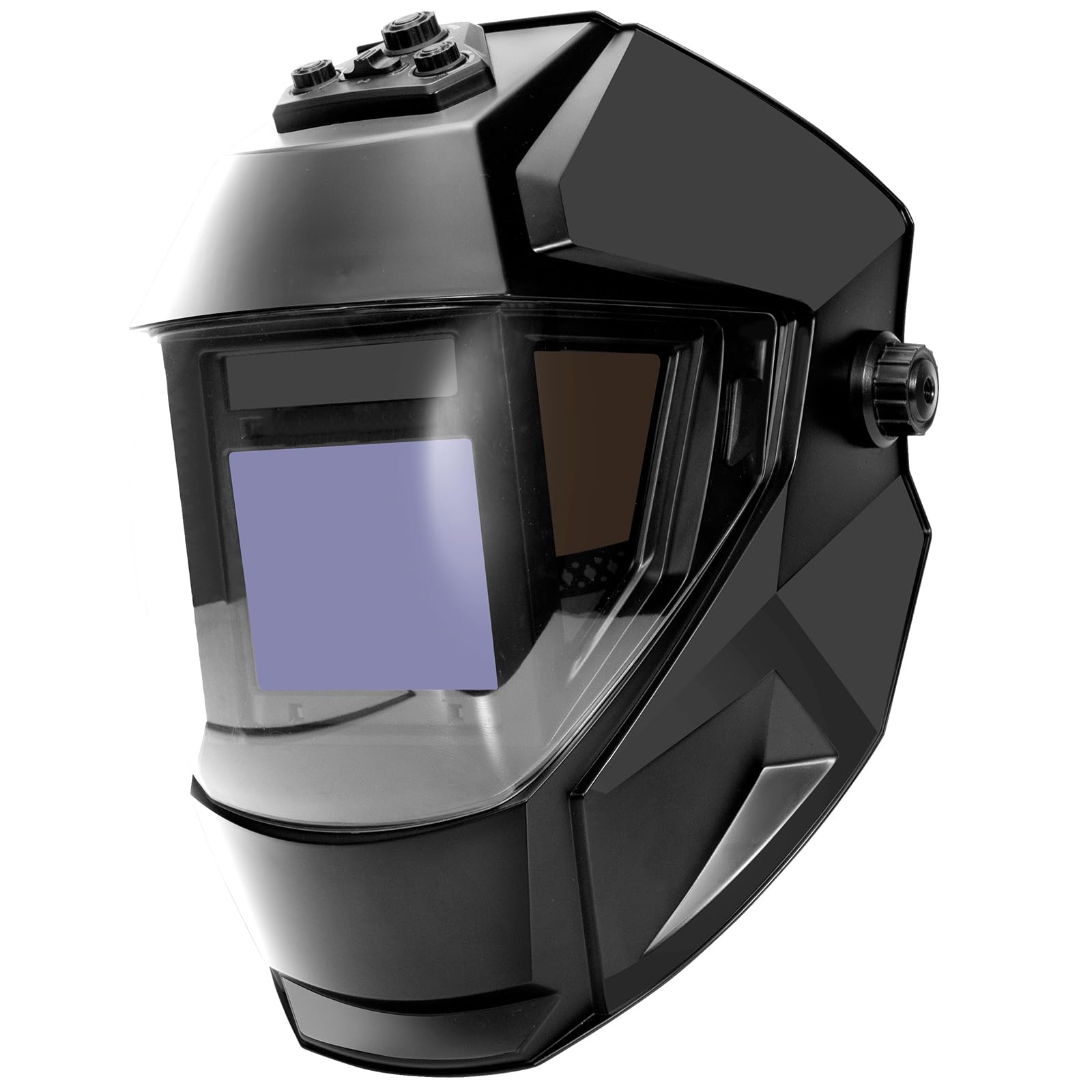 HYCHIKA Automática Careta Soldar, Máscara de Soldador Auto-Oscurecible con Amplia Visión 10x9cm - Casco de Soldador Solar y a Batería, 4 Sensores Premium, Sombra Ajustable 4/5-9/9-13, Incluye Gorro