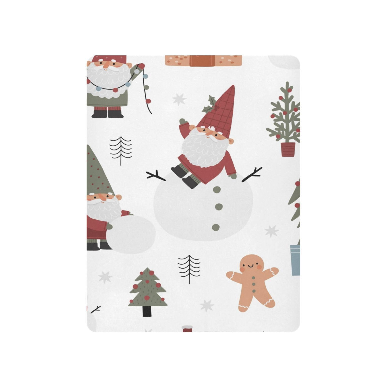 Moudou Christmas Gnome Playard Sheet for Boy Girls, Soft Breathable Fitted Toddler Sheet for Standard Playard Bed Mattress, 39 x 27 x 5 Inch