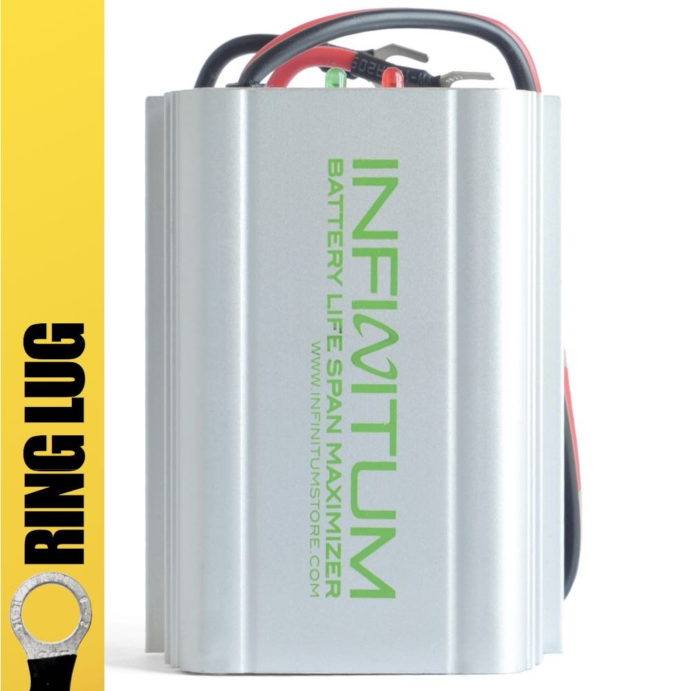 Infinitum 12V Desulfator Battery Life Span Optimizer Reviver Recovery (Ring Lug)