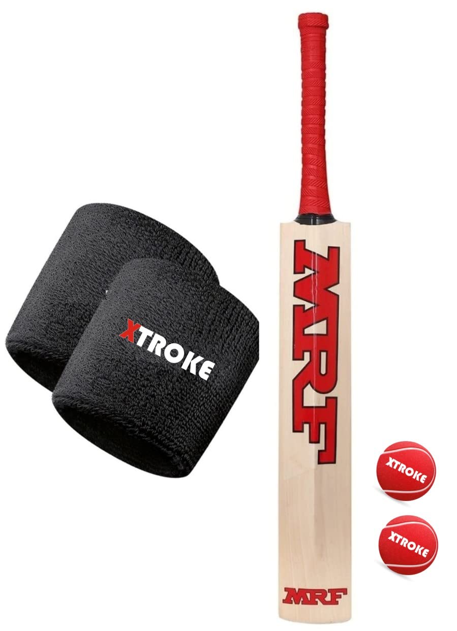 Popular Willow Cricket Bat Combo Hand Wristband Free for All Tennis Ball Full Size Bat (Cricket Bat, 1 Hand Wristband, 2 Tennis Ball)