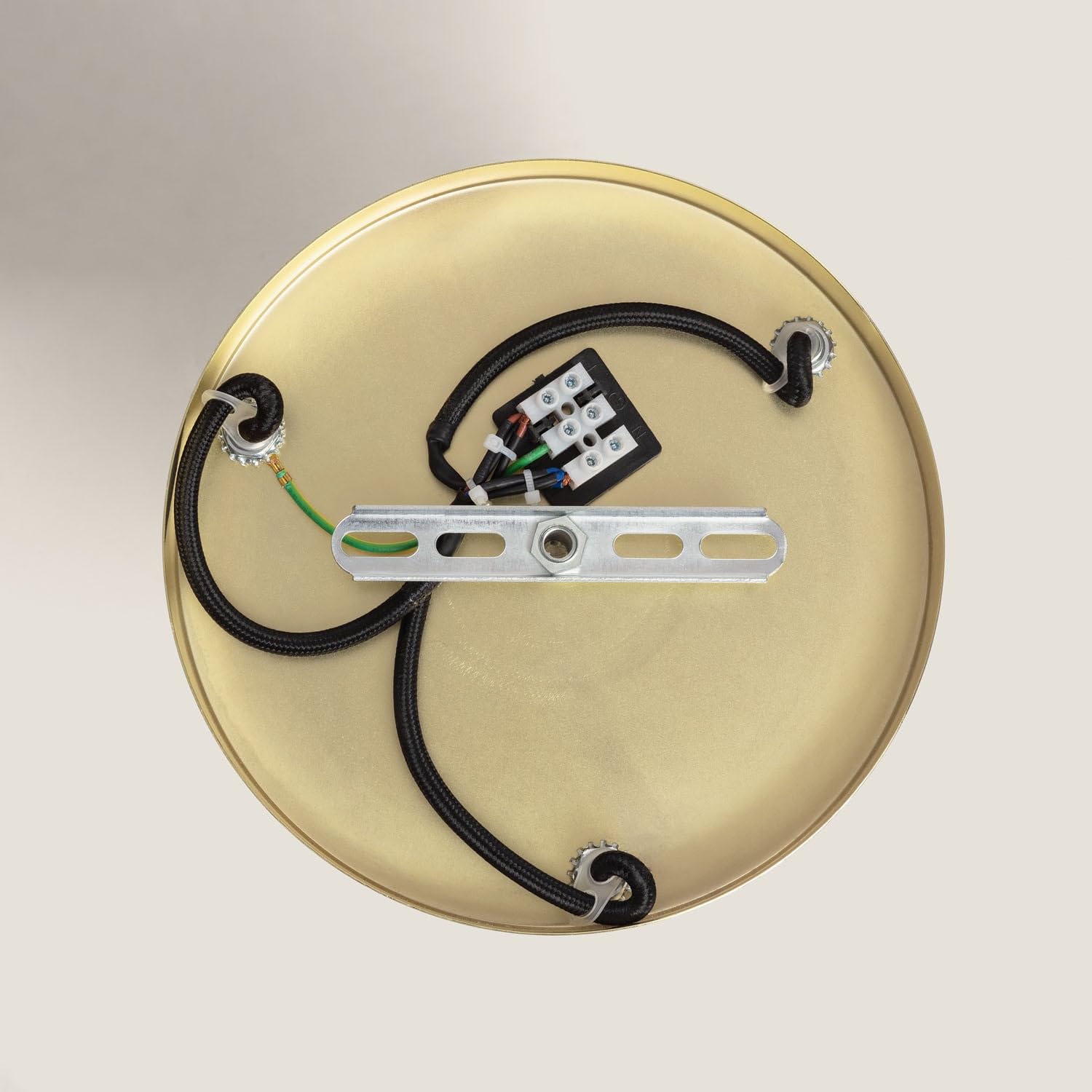LEDKIA Lámpara Colgante Metal y Cristal Tri Baudelaire Verde | Diseño Vintage Elegante | Compatible con Bombillas E14 | Ideal para Salón; Dormitorio; Oficina