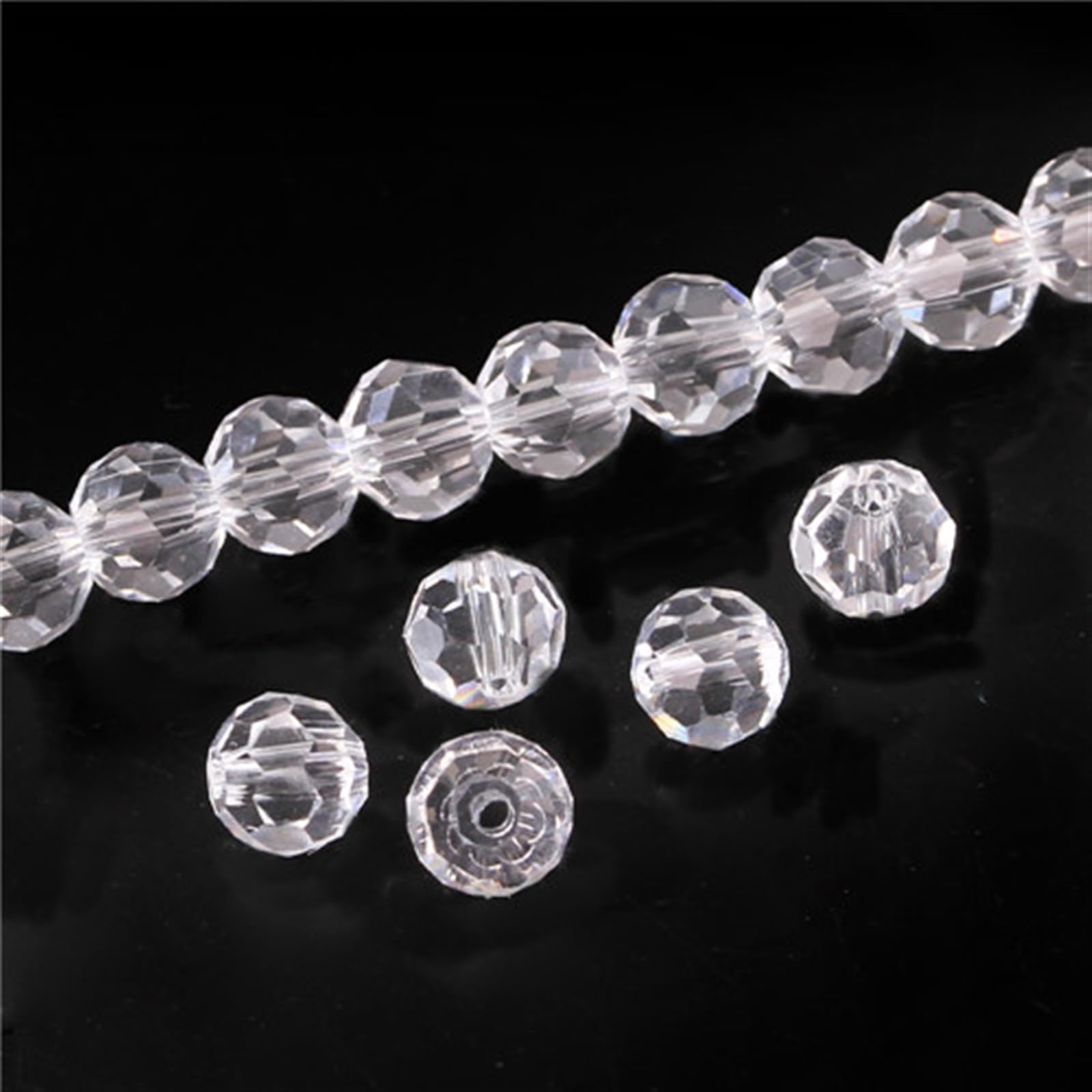 Jinfeuge Z103 80Pcs 3.0Mm/ 4Mm/6Mm/8Mm,For Jewelry Making Bracelet Diy Necklace Beads Round Loose Spacer Crystal Beads/Z103/3.0Mm