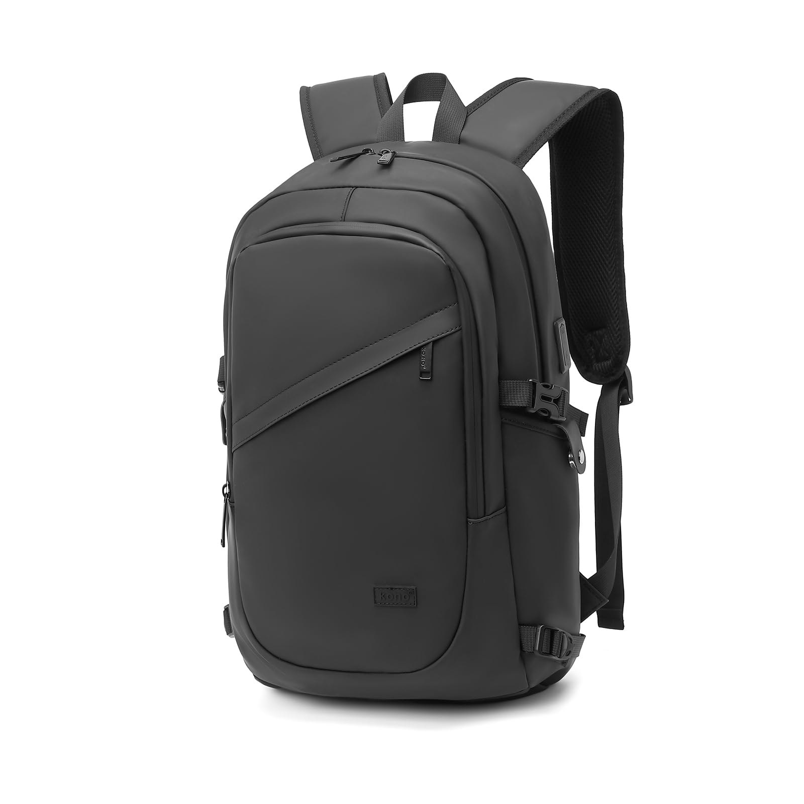 KONO Zaino Porta PC 15.6/17.3 Pollici con Porta USB, Zaino da Lavoro Uomo Impermeabile per Università Viaggi Aereo, Design Elegante
