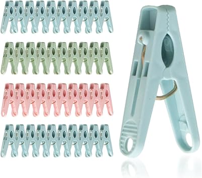 40-Pack Multipurpose Plastic Clothespins for Laundry & Crafts
