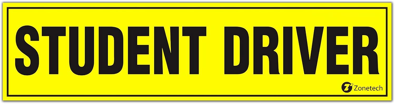 Zone Tech "Student Driver Vehicle Bumper Magnet- Premium Quality Student Driver Bumper Safety Sign Magnet