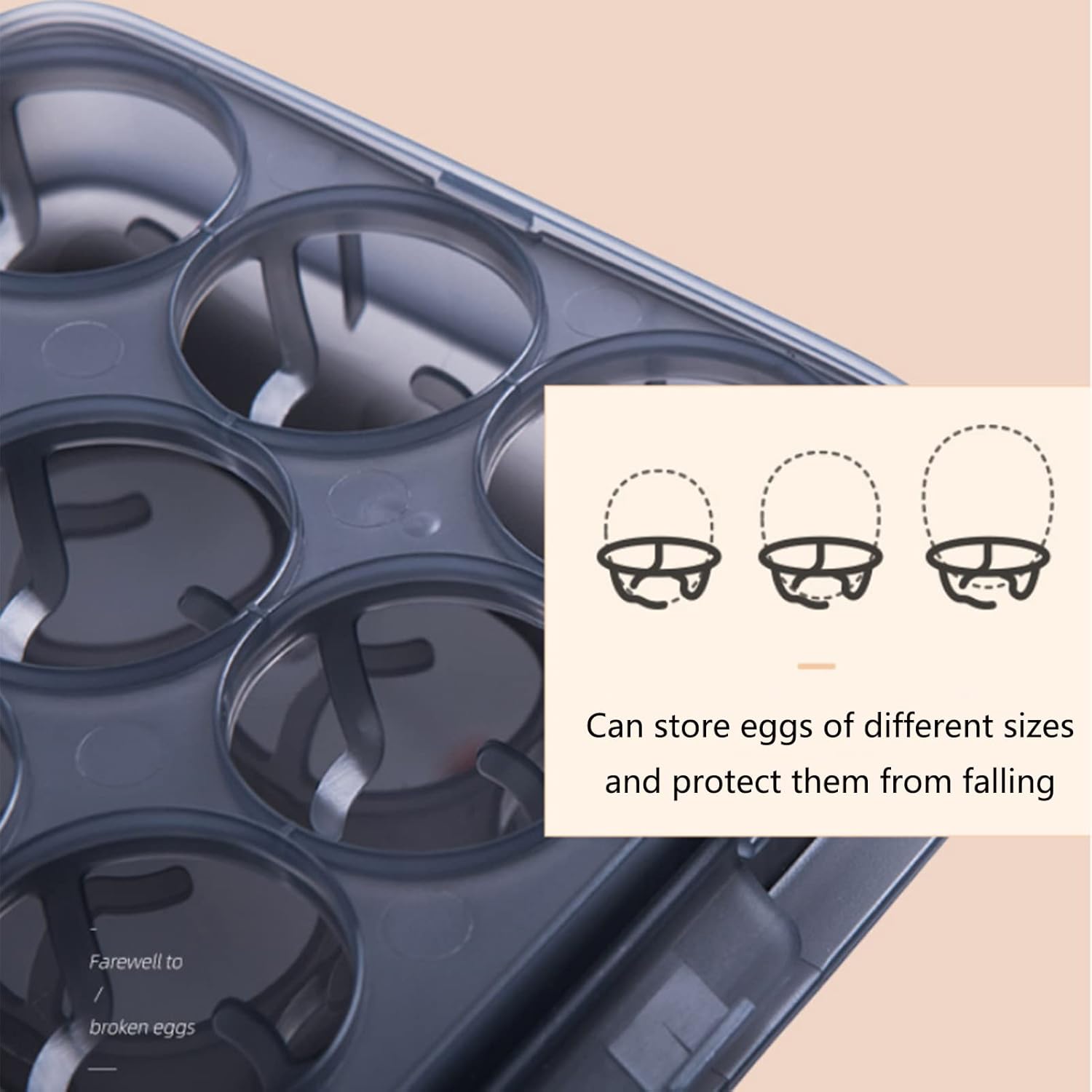 Plastic Egg Container with Lid Stackable Egg Cartons Portable Egg Case 15 Grid Egg Storage Box Refrigerator Storage Plastic Egg Box-Blue 10.5x7.1x3.2inch (Light Blue 10.5x7.1x3.2inch)