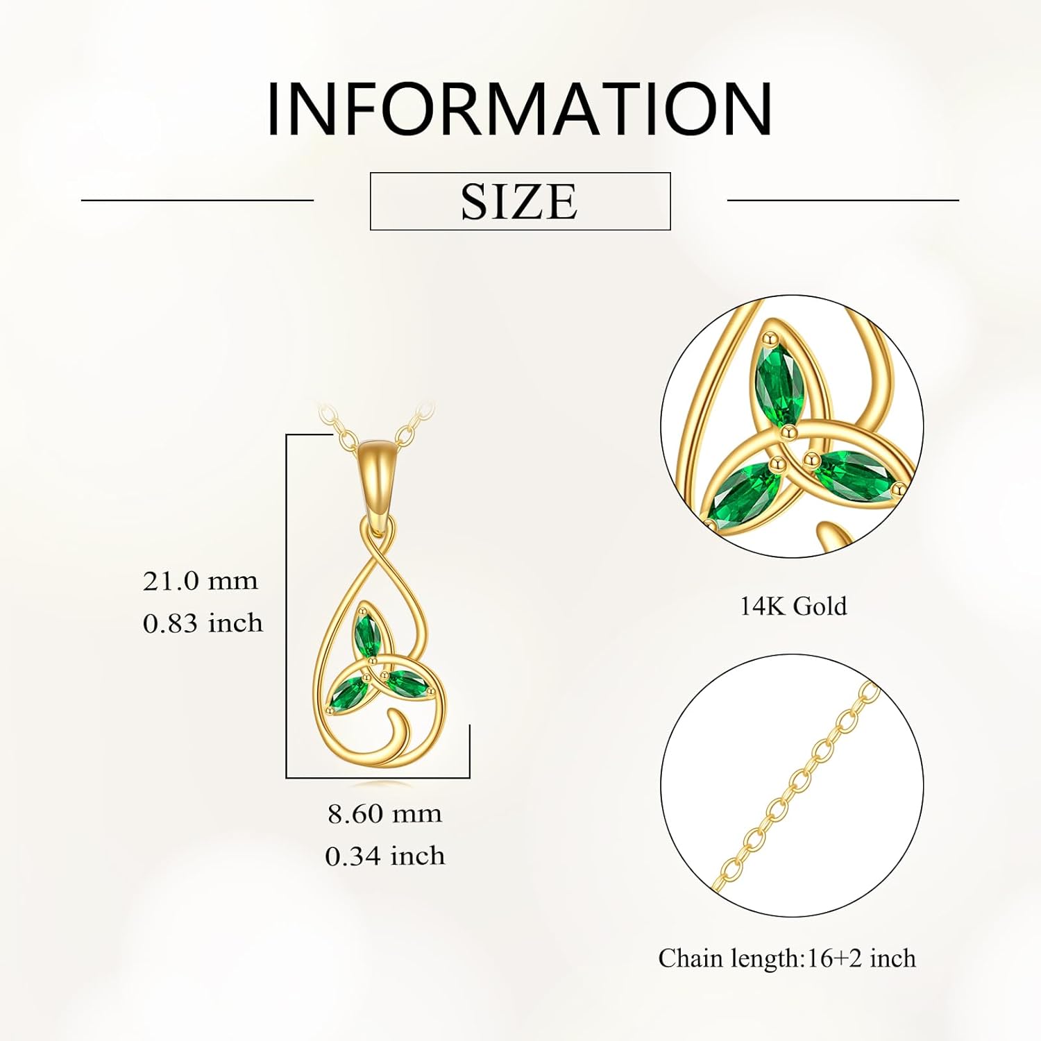 DOVRAN 9K/10K/14K Solid Gold Allah/Celtic Knot/Filigree/Mountain/Star of David/Wishbone Necklace for Women Real Yellow Gold Pendant Jewelry Gifts for Wife Mom