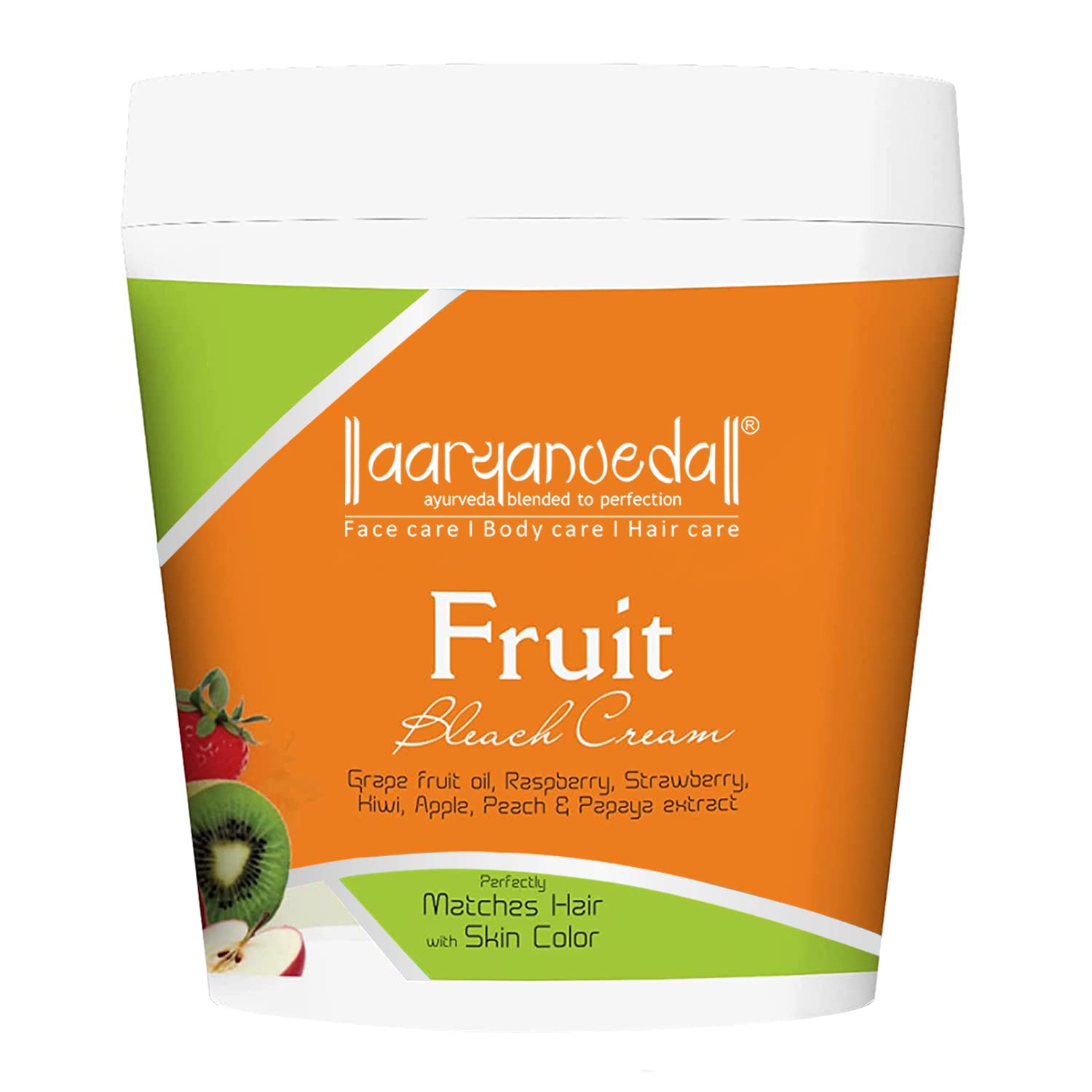 Aryanveda Fruit Bleach Cream For All Skin Types | With Real Fruit Extracts For Instant Glow | Removes Dead Skin Cells & Restores Healthy Glow, 250 gm