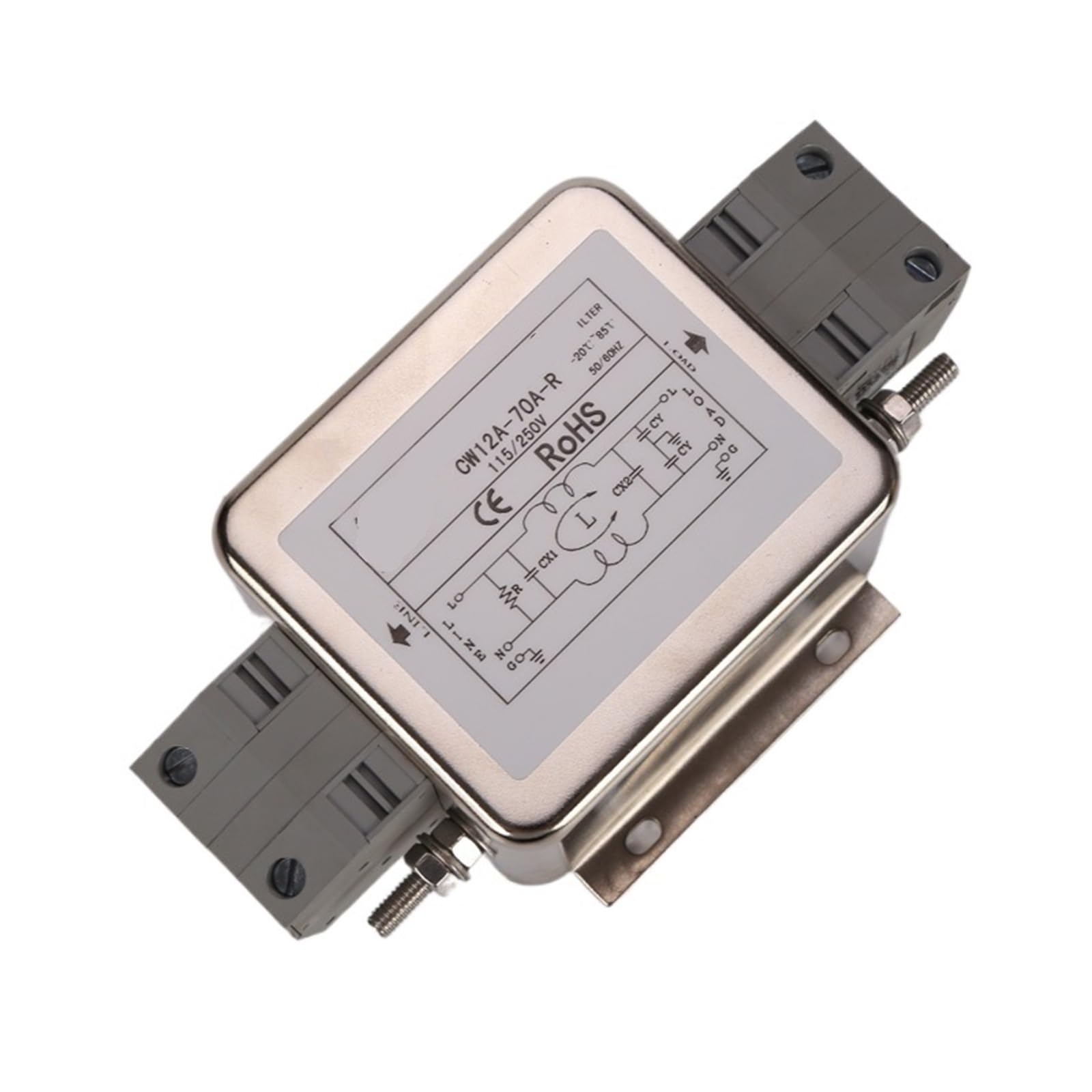 Filtro de alimentación de CA monofásico CW12A-70A-R con bloque de terminales seguro de 70A