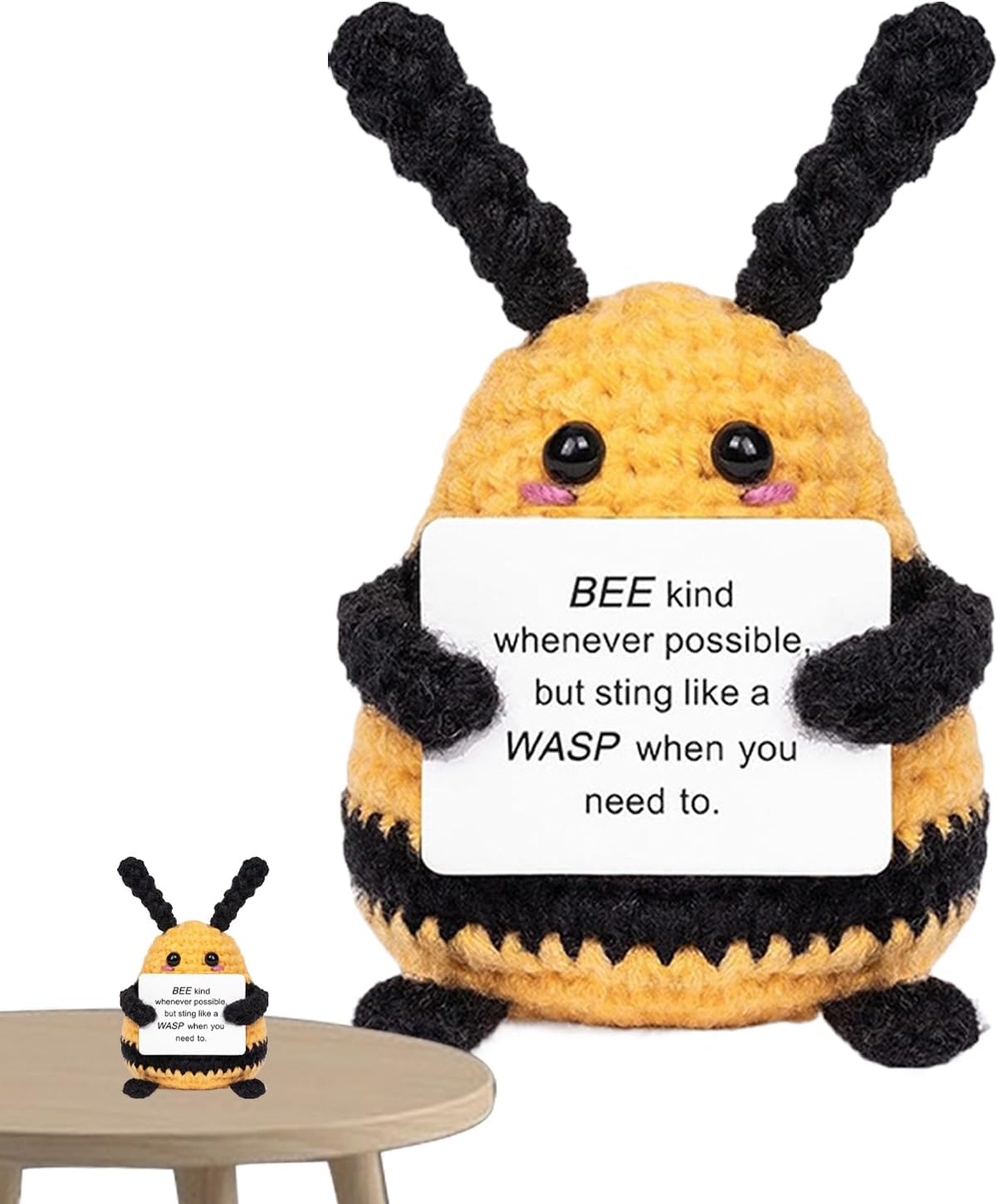 Cute Crochet Bee - Positive Bee Soft Doll,Funny Handmade Crochet Doll for Girlfriend, Wife, Son, Friend, Sister