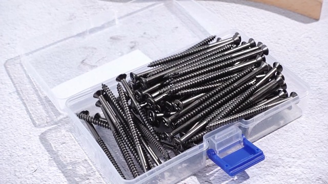 Image of 100 Pack Satin Nickel Wood Screws #9 x 3 Inch, Black
