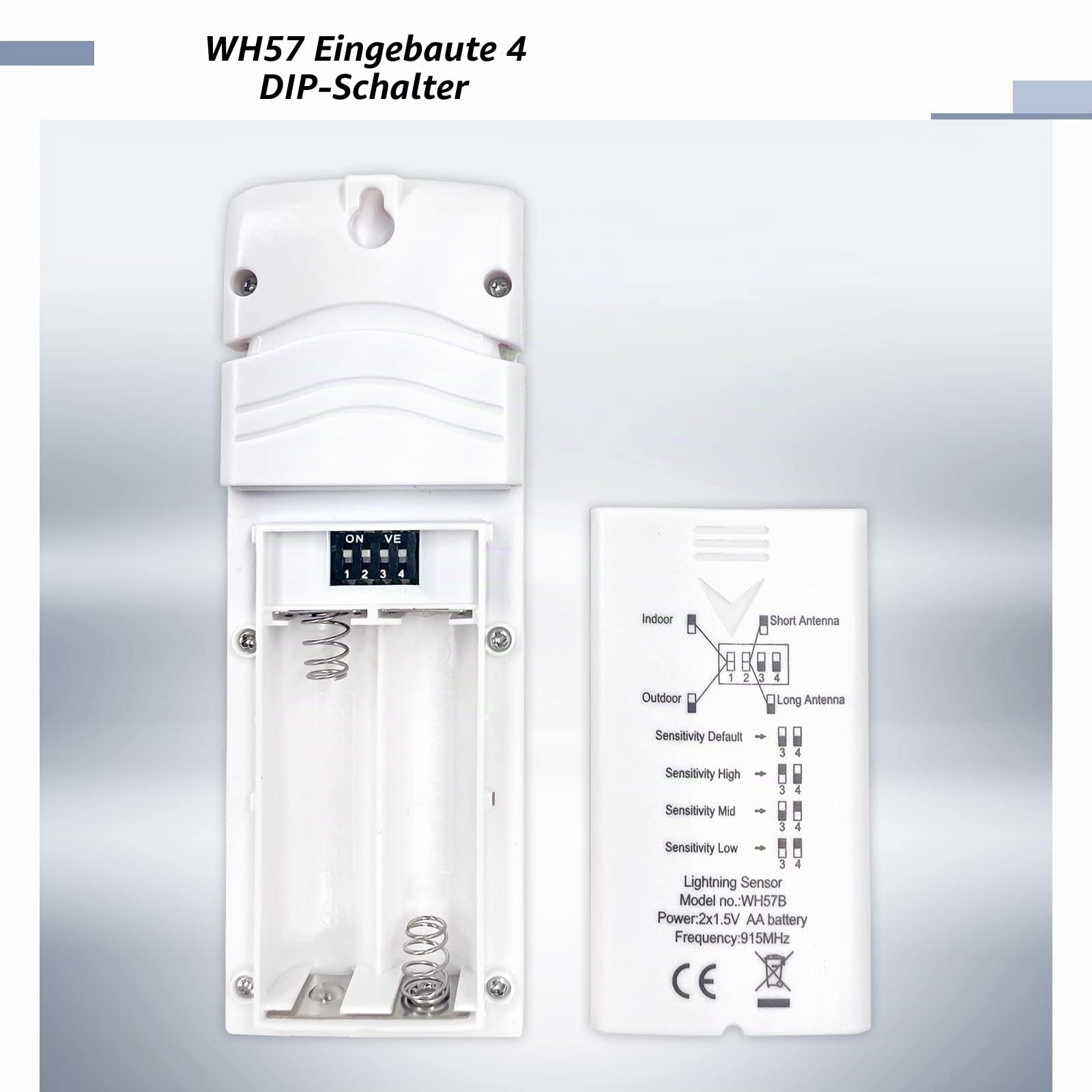 Ecowitt WH57 Wireless Lightning Detector Sensor 868MHz Außensensor