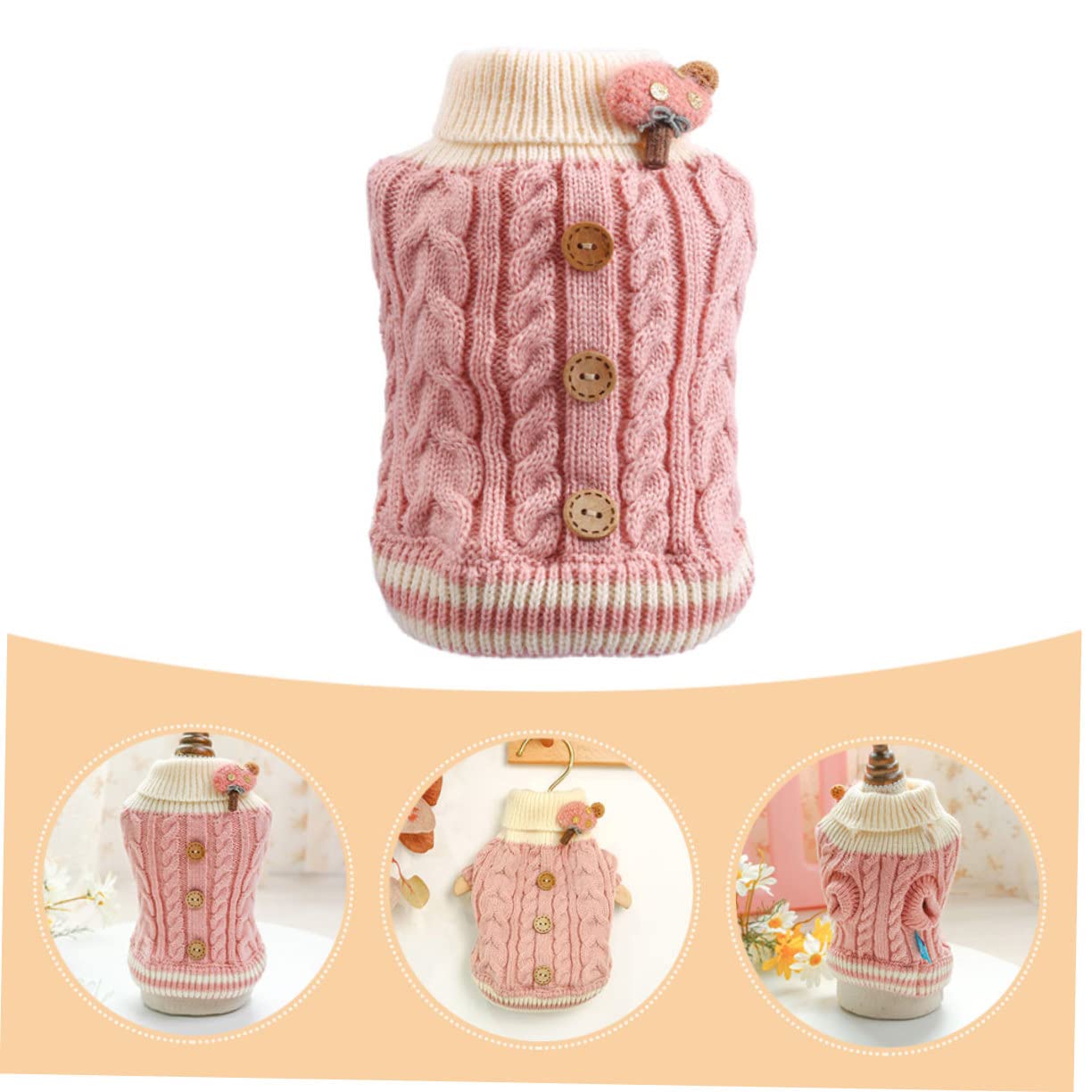 BESPORTBLE 5pezzi Maglione per Cani e Gatti Abbigliamento Caldo per Autunno e Inverno Maglione Carino con Disegni Cartoon Comfort e Stile per Tuo Animale Domestico