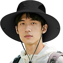 [HORADON] 【昇級版】サファリハット メンズ 【12CMつば広・軽量120g・UPF50+】 日除け帽子 ハット uvカット帽子 通気 速乾 紫外線対策 撥水 55-60CM 頭囲調節コード 2way 釣り 登山 アウトドア 熱中症対策