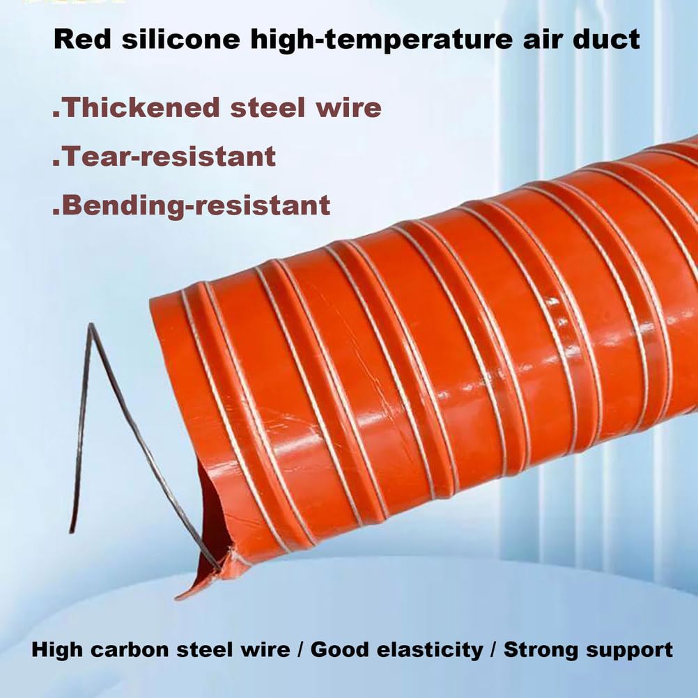 Conduit d'air en Silicone Rouge Flexible, Longueur 0,5-1 M, ID 40 Mm, Tuyau D'échappement À Haute Chaleur, Conduit De Refroidissement De Frein pour Voiture, Système d'air De Garage,1m