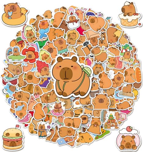 200pcs Cute Kawaii Vinyl Stickers Funny Chill Rodent Decals for Laptop Guitar Suitcase DIY Water Bottle Stickers Waterproof Animals Sticker for Adults Teens Kids Classroom Prizes