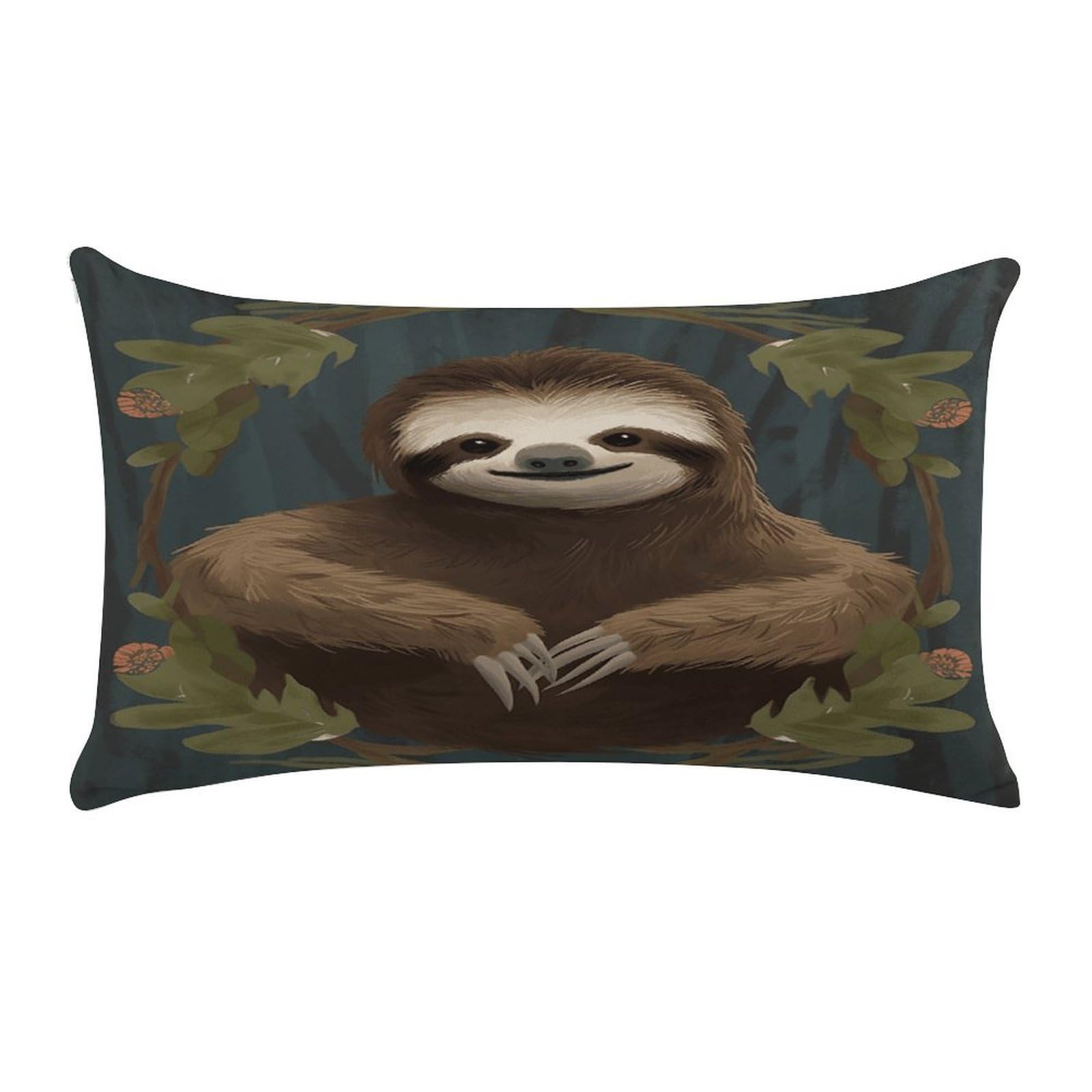 VstaDank Sloth Pillow Cover Pillowcase for All Seasons Short Plush Body Pillow Case Soft Cozy Fuzzy Lumbar Long Pillow Cover for Bed Sofa Bench 20 X 12 Inches