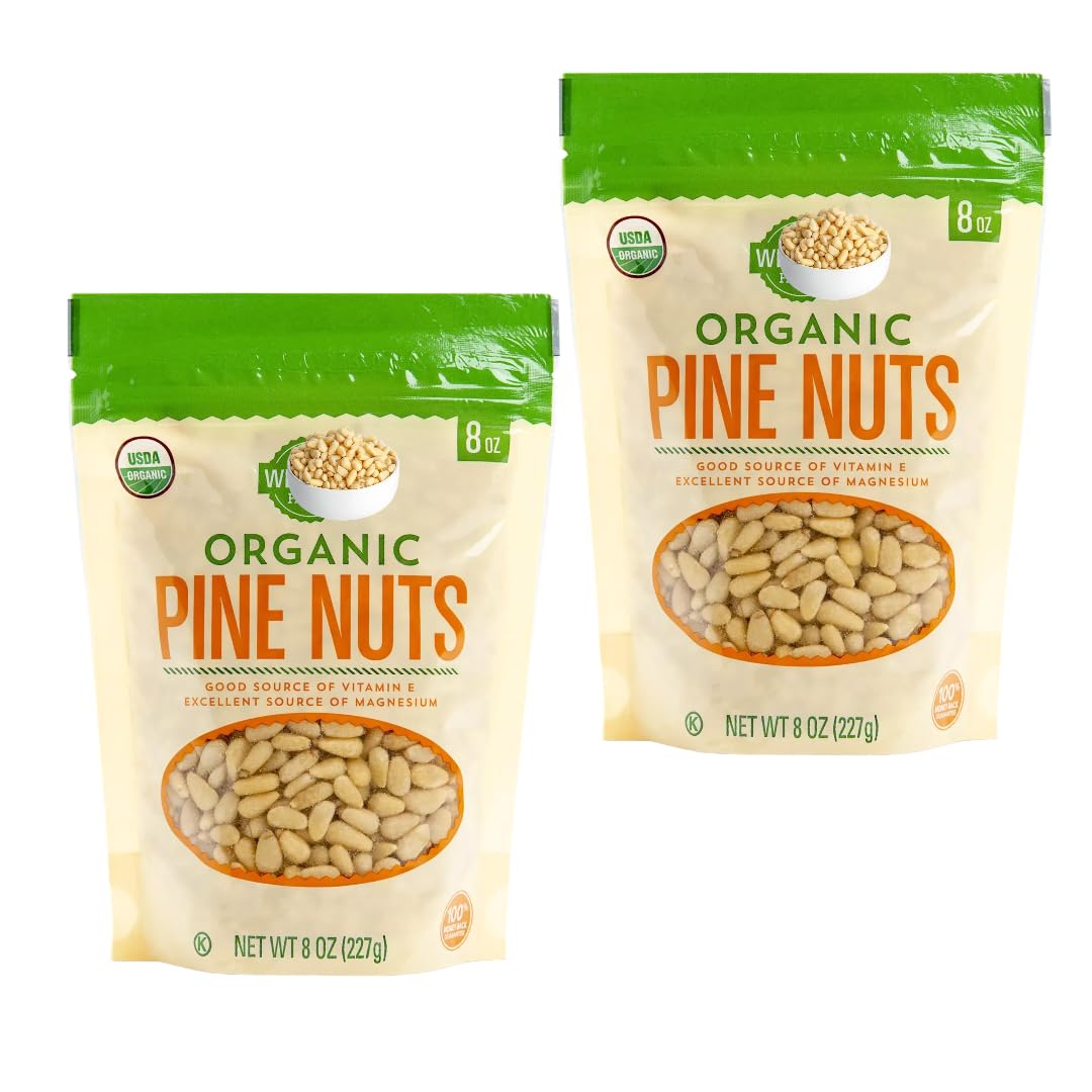 Organic Pine Nuts, 8 Ounces ((1 Pack))