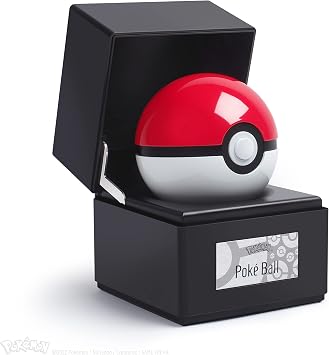 The Wand Company Original Poke Ball - Realistic, Electronic, Die-Cast Authentic Replica with Display Case Light Features Officially Licensed by Pokemon