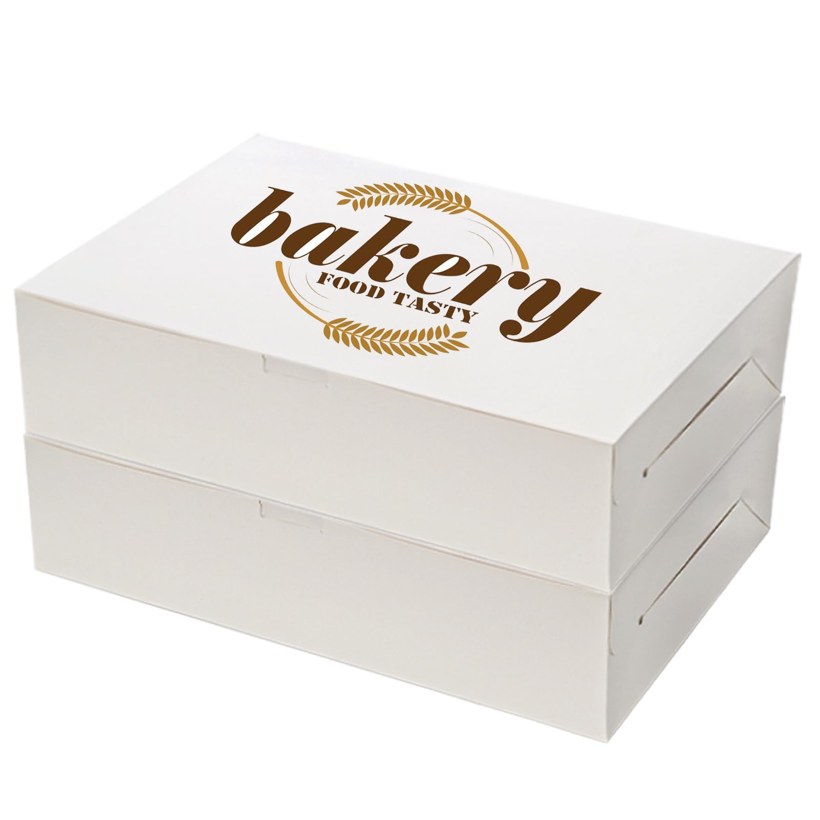 Okllen Confezione da 20 scatole da forno bianche, 35,5 x 25,4 x 8,9 cm, usa e getta, in cartone kraft, per biscotti, cupcake, muffin, ciambelle, macaron, torte