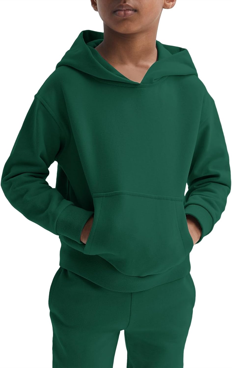 Haloumoning Boys 2 Piece Outfits Sweatsuits Long Sleeve Pullover Hoodie and Sweatpants Tracksuit Set 5-14 Years