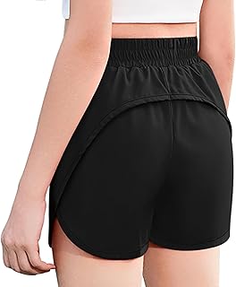 Zaclotre Girls Athletic Shorts with Zipper Pockets 2 in 1 Kid Workout Running Volleyball Soccer Shorts with Liner
