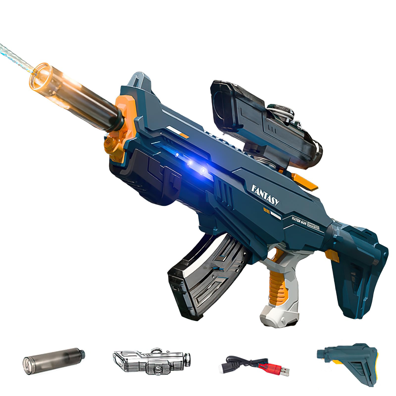 Electric Water Gun, 2025 New 500CC Water Gun Toy With Lighting