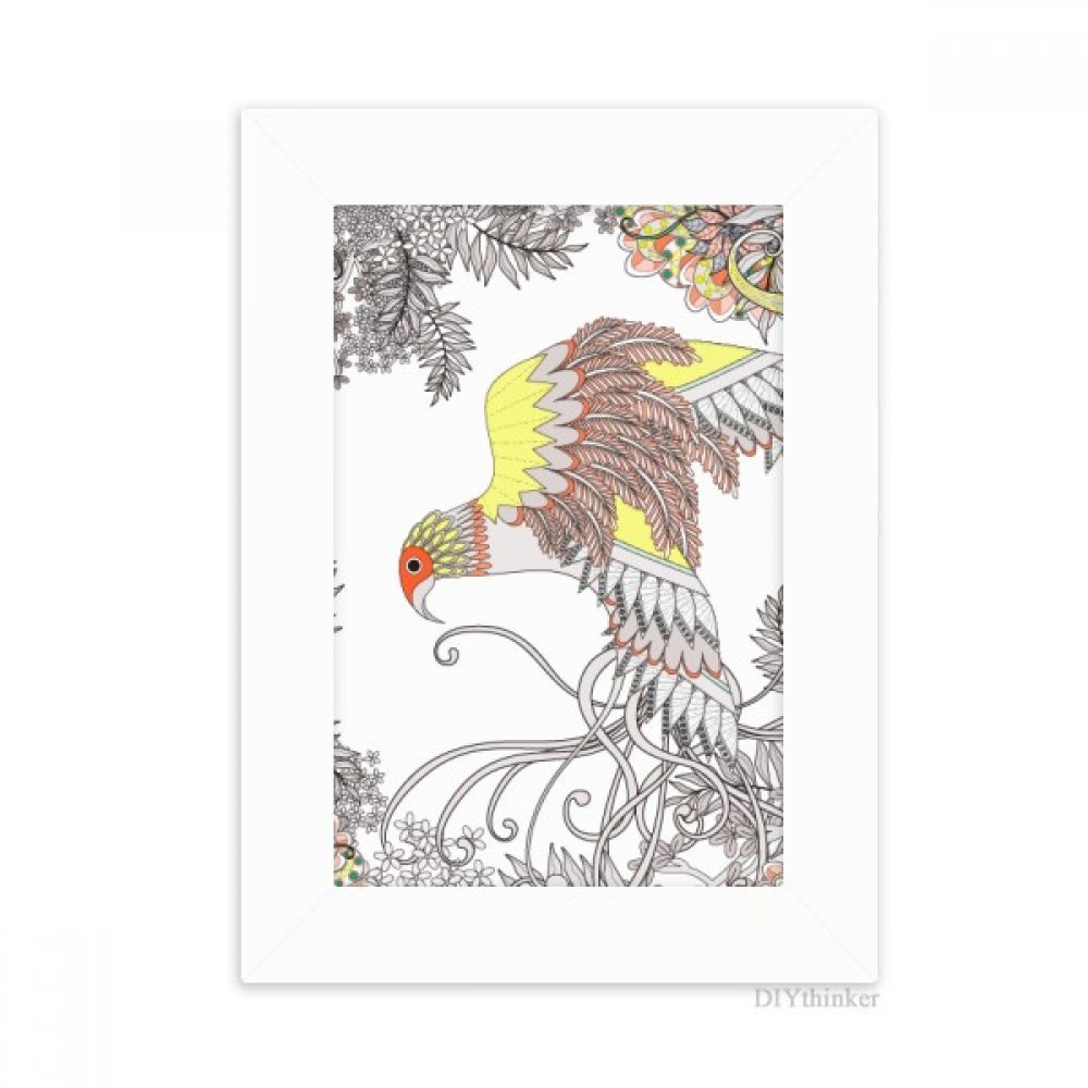 Cadre photo Ukiyo-E oiseau multicolore, une idée cadeau déco idéale