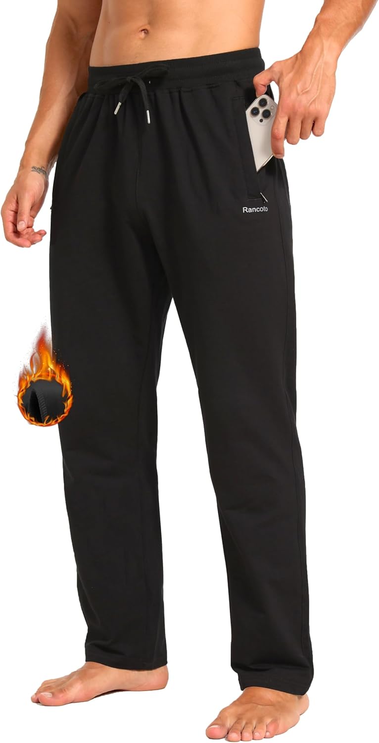 Hot Deals Today 🇺🇸 – Rancoto Men’s Fleece Lined Sweatpants Winter Athletic Workout...
