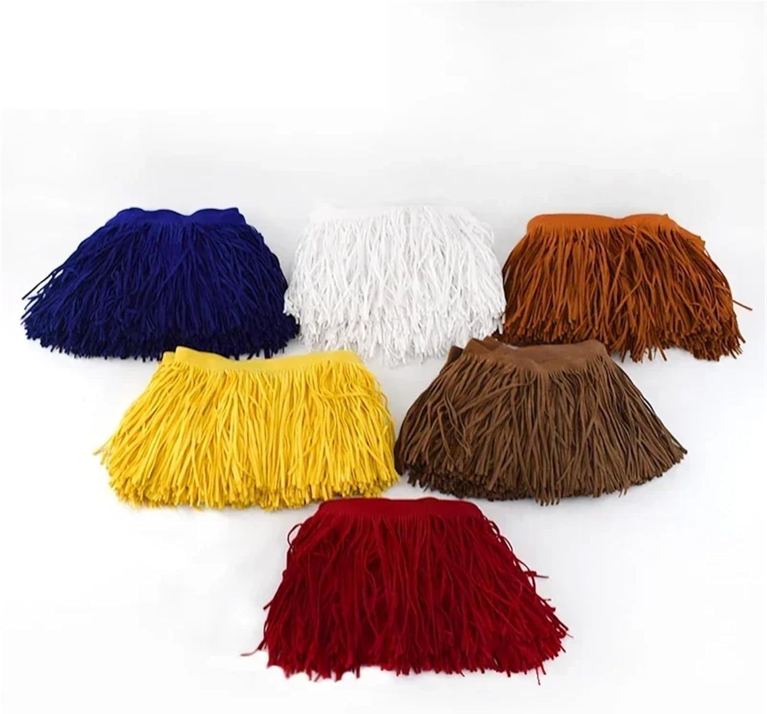 5 mètres de Garniture de Pompon en Cuir et Daim, adaptés aux Sacs et aux vêtements(TF005-RoseRed63,15cm)