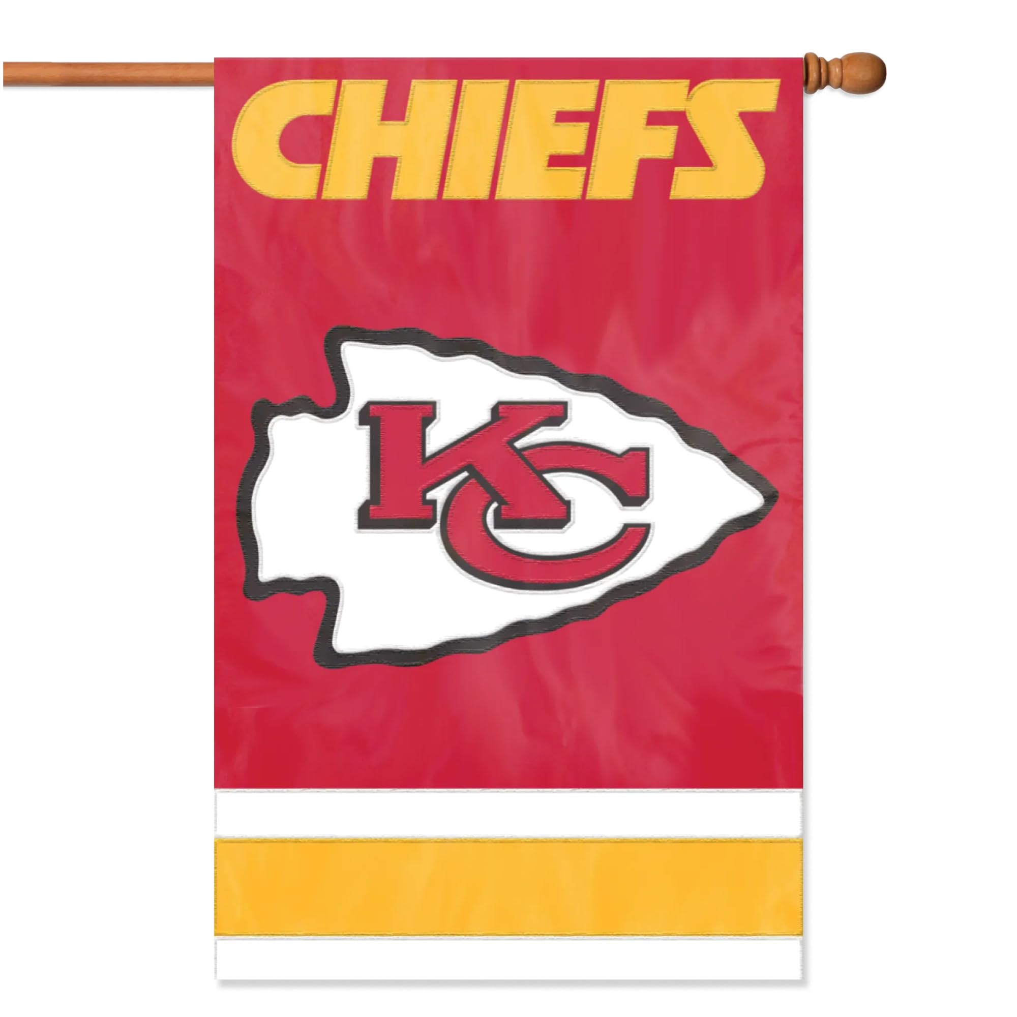 Party Animal NFL Team Flag, Double-Sided, Kansas City Chiefs