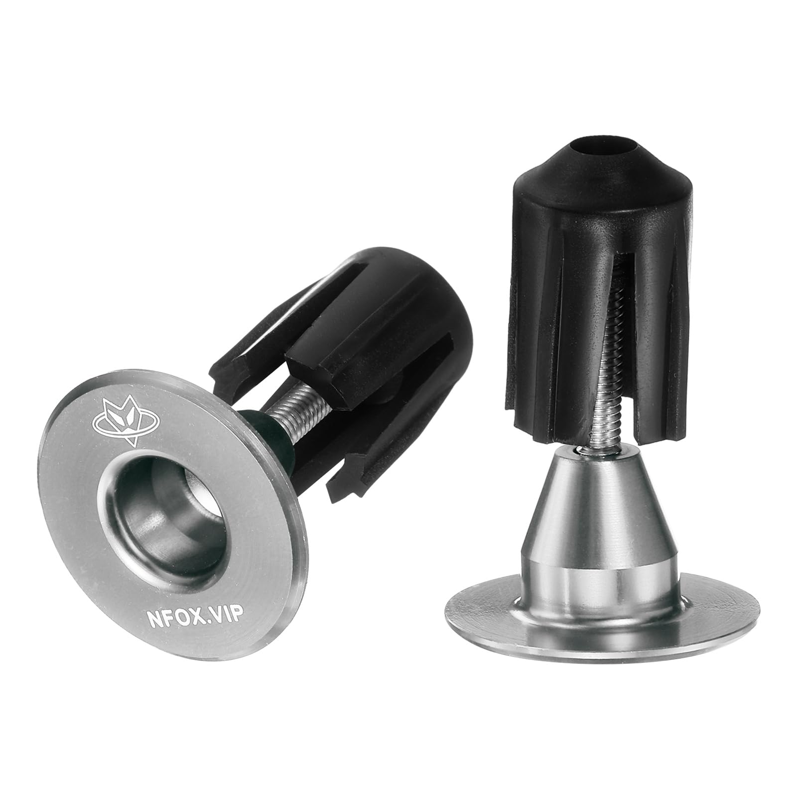 sourcing map Bar End Plugs 6061 Aluminum Handlebar End Caps Bike Plugs 0.7oz Expanding Locking for MTB Road BMX Fixed Gear Bike, Gray