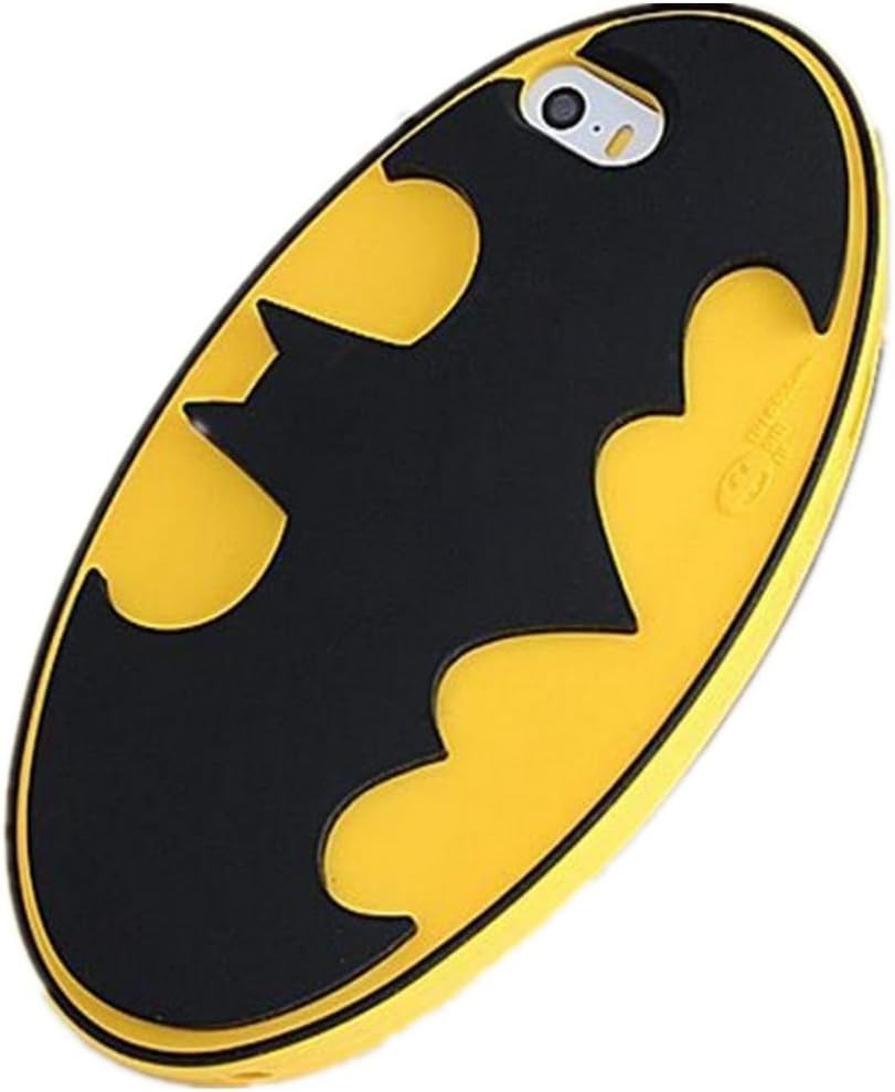 iBee dc Knight of Gotham Black Bat Logo in Yellow Oval Classic Style Arkham City Super Hero 3D Silicone Case for iphone5 5s By Asia Trendy