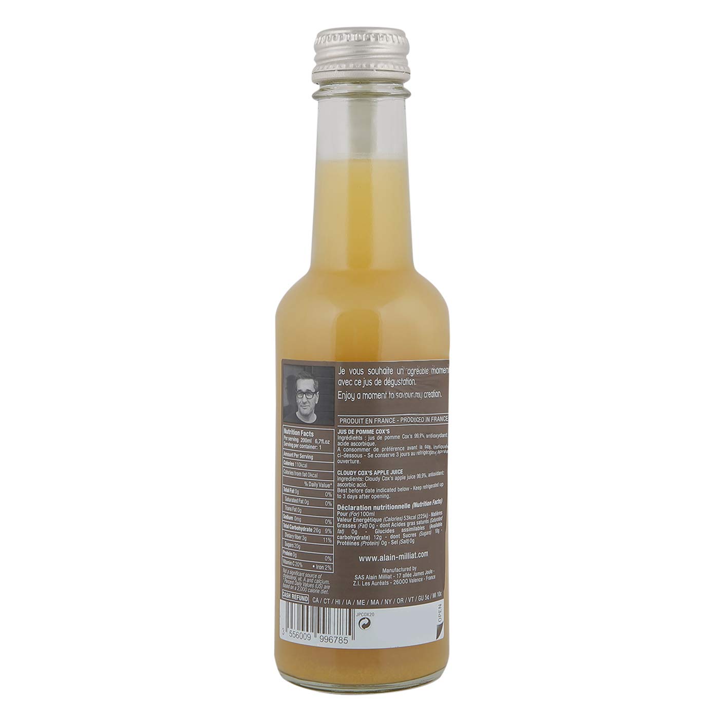 Alain Milliat - Zumo de manzana Cox s 20 cl - Caja de: 20 unidades