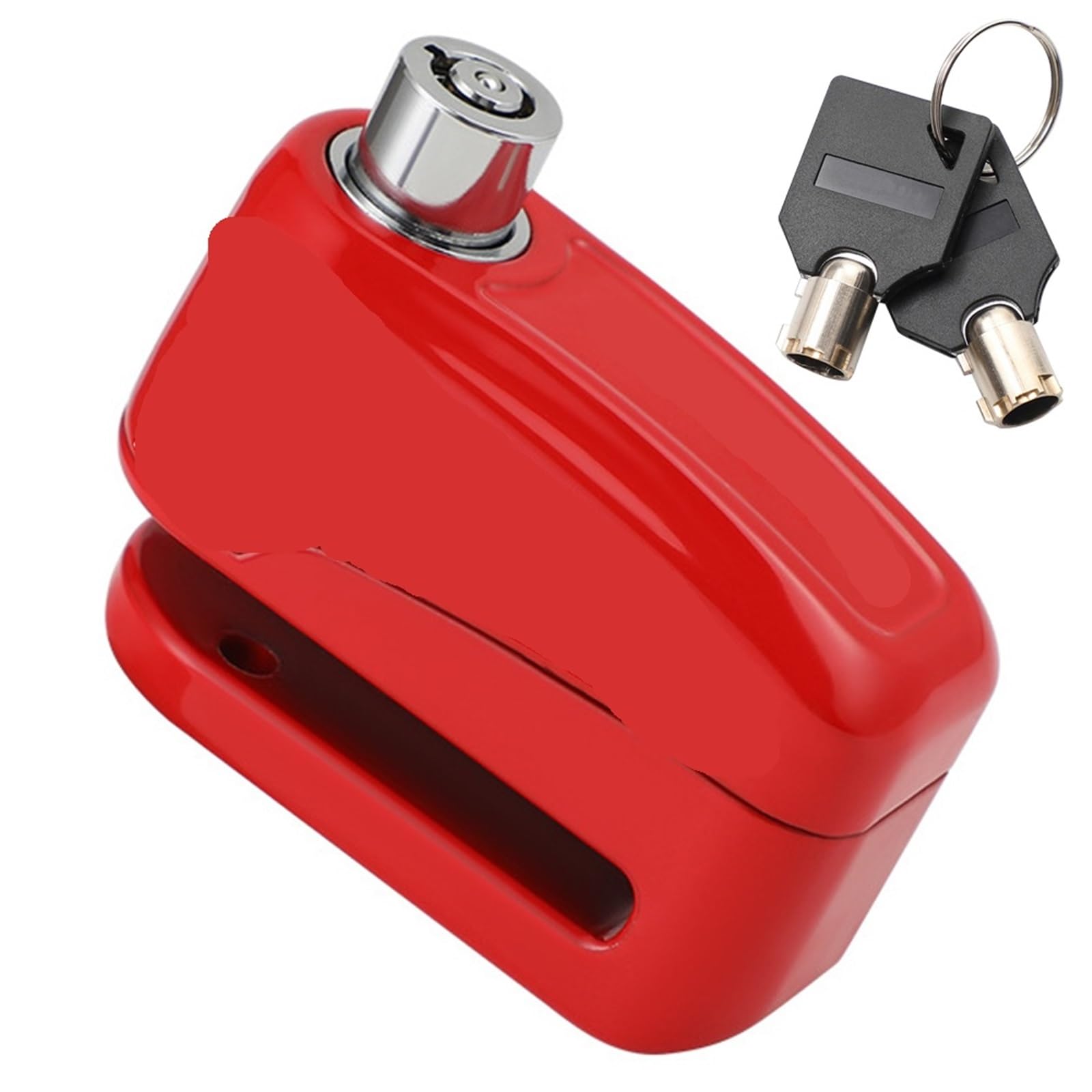 Chain Lock Motorcycle Alarm Wheel Disk Brake Lock Anti Theft Rotor Padlock Waterproof Accessories Motorbike Lock(Red)